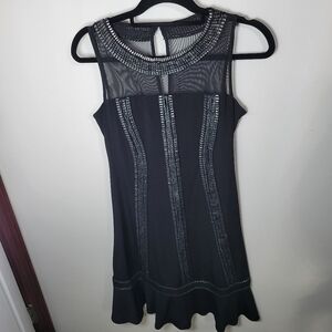 Dressbarn Black & Silver Mesh Dress, Size 4